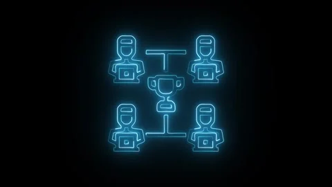 Teamwork Icon Isolated on Black Background Collaboration People Symbol Видео 331352568