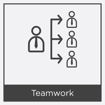 Teamwork icon isolated on white background Free Stock Illustration