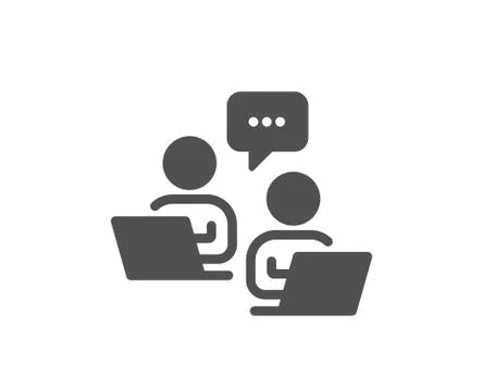 Teamwork icon. Remote office sign. Vector Stock Illustration