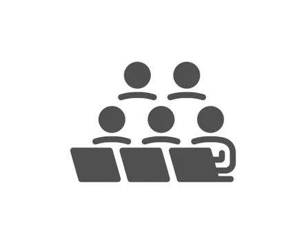 Teamwork icon. Remote office sign. Vector Stock Illustration
