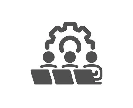 Teamwork icon. Remote office sign. Vector Illustrazione stock