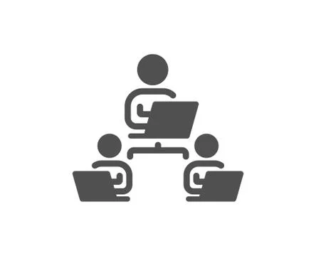 Teamwork icon. Remote office sign. Vector Stock Illustration