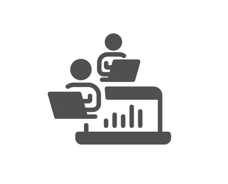 Teamwork icon. Remote office sign. Vector Stock Illustration