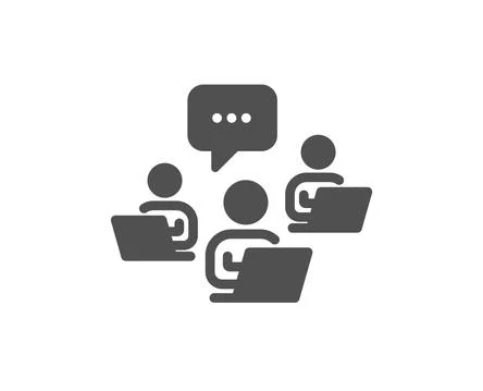 Teamwork icon. Remote office sign. Vector Stock-Illustration
