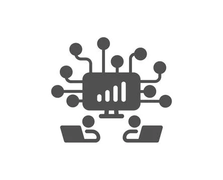 Teamwork icon. Remote office sign. Vector Stock Illustration