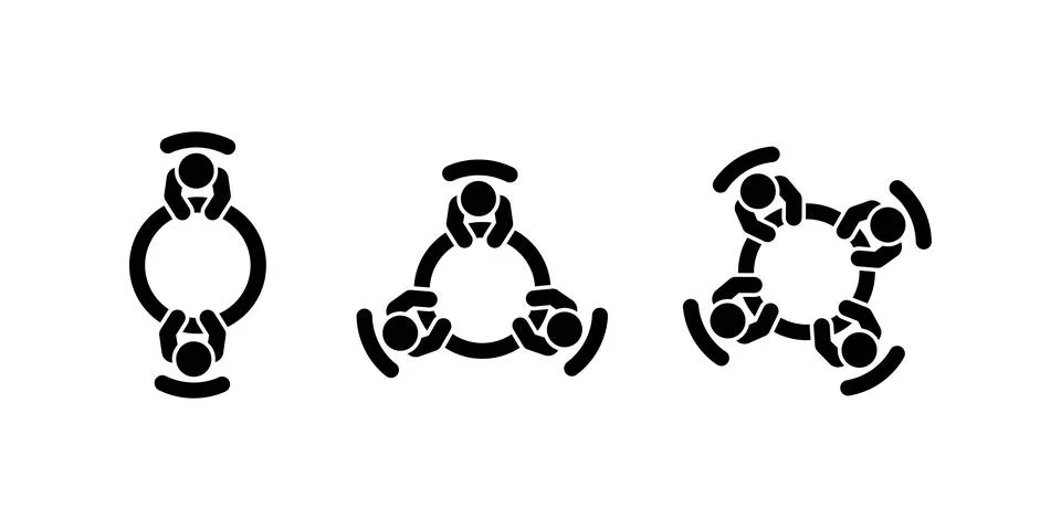 Teamwork icon set 3. Team business meeting with teamwork and collaboration ic Stock Illustration