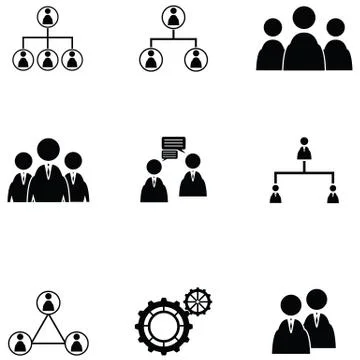Teamwork icon set Stock Illustration