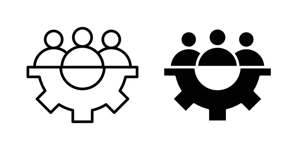 Teamwork icon vector symbol graphics Stock Illustration
