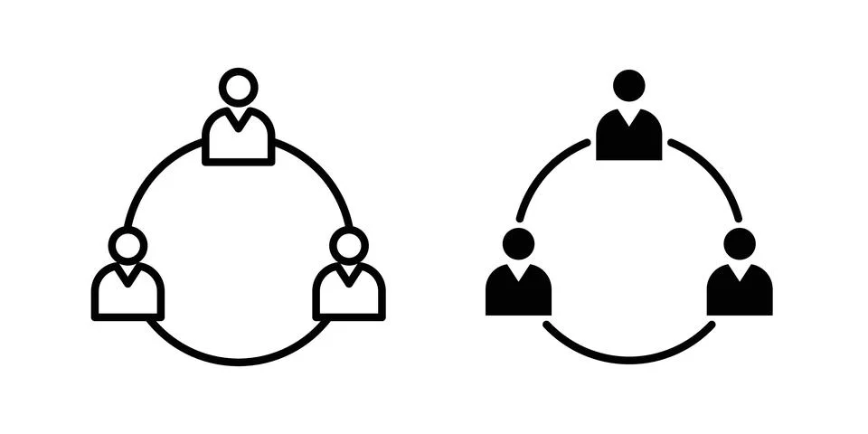 Teamwork icon vector template set in black Stock Illustration
