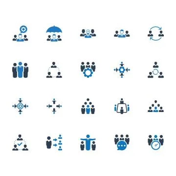 Teamwork Icons - Blue Version Stock Illustration