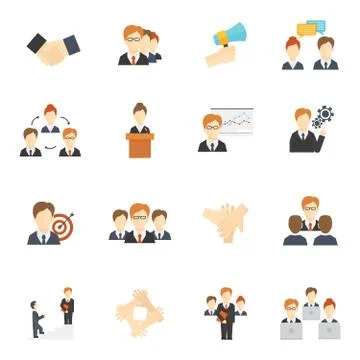 Teamwork Icons Flat イラスト素材