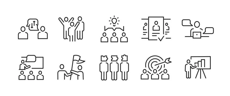 Teamwork icons Stock Illustration