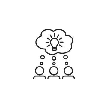 Teamwork idea line icon with editable stroke. Business concept. Stock Illustration