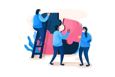 Teamwork Illustration concept. A flat illustration isolated on white background Stock Illustration
