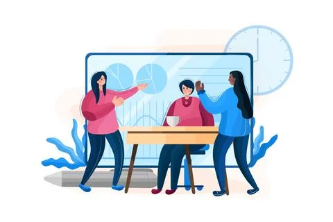 Teamwork Illustration concept. A flat illustration isolated on white background Stock Illustration