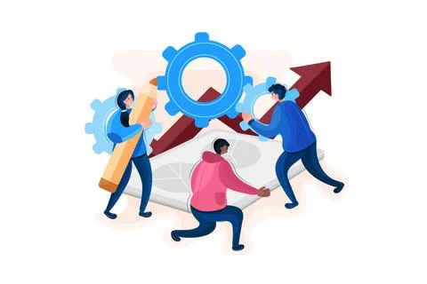 Teamwork Illustration concept. A flat illustration isolated on white background Illustrazione stock