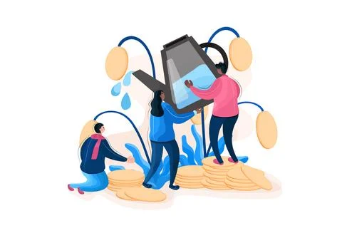 Teamwork Illustration concept. A flat illustration isolated on white background Stock Illustration