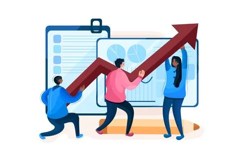 Teamwork Illustration concept. A flat illustration isolated on white background Illustrazione stock