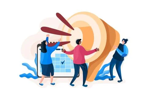 Teamwork Illustration concept. A flat illustration isolated on white background Illustrazione stock