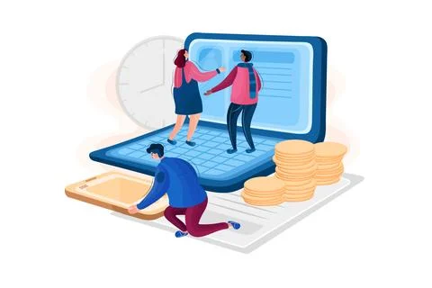 Teamwork Illustration concept. A flat illustration isolated on white background 스톡 일러스트