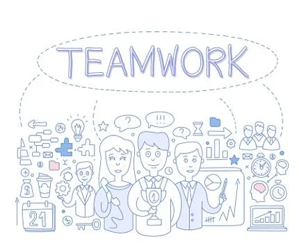 Teamwork Infographics Vector Illustration Stock Illustration