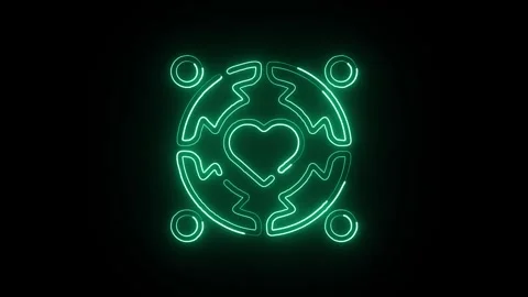 Teamwork Isolated on Black Background Neon Collaboration Success Animation Stock Footage 328105992