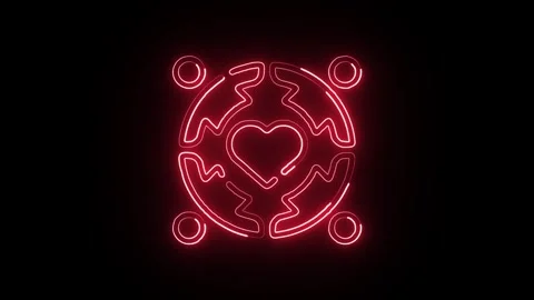 Teamwork Isolated on Black Background Neon Collaboration Success Animation Stock-Footage 328106037