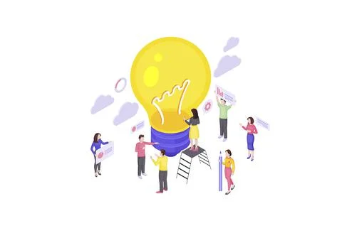 Teamwork isometric vector illustration Stockillustratie