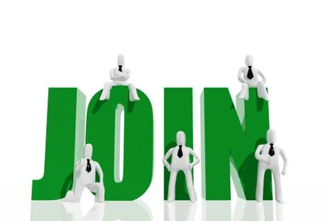 Teamwork with join icon Stock Illustration