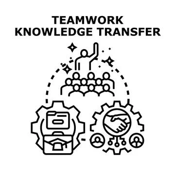 Teamwork knowledge transfer process concept illustration Stock Illustration