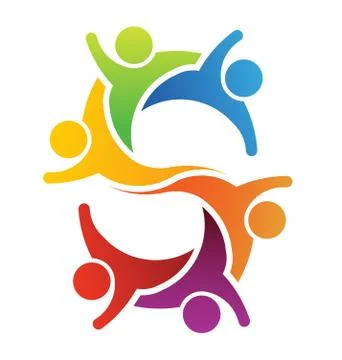 Teamwork letter S Stock Illustration