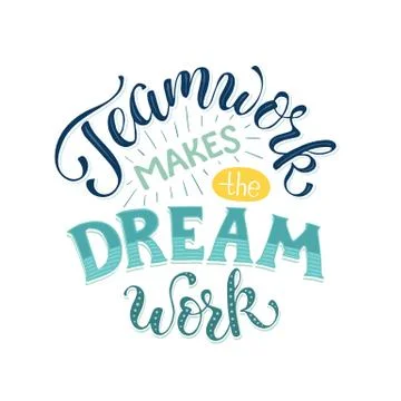 Teamwork Letting Poster Stock Illustration