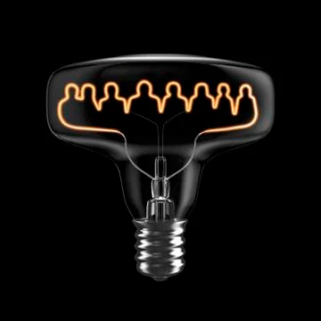 Teamwork light bulb Illustrazione stock