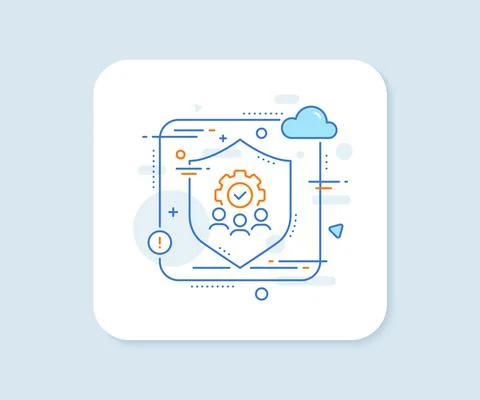 Teamwork line icon. Business workflow sign. Vector 스톡 일러스트