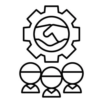 Teamwork Line Icon Stock Illustration