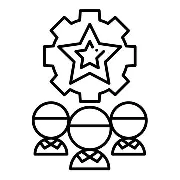 Teamwork Line Icon Stock Illustration