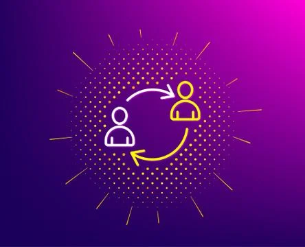 Teamwork line icon. Profile Avatar sign. Vector Illustrazione stock