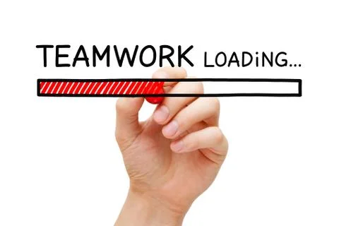 Teamwork Loading Bar Concept 스톡 사진