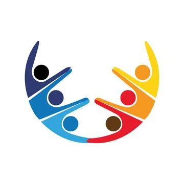 Teamwork Logo Design Social Network Family Friends Stock-Illustration