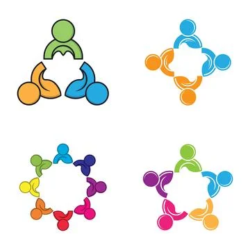 Teamwork logo template icon design Stock Illustration