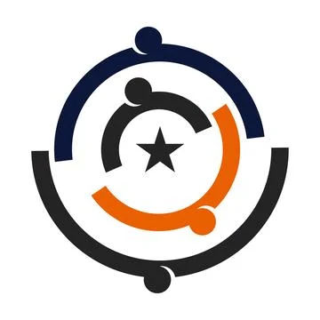 Teamwork logo template Isolated. Brand Identity. Icon Abstract Vector graphic Stock Illustration