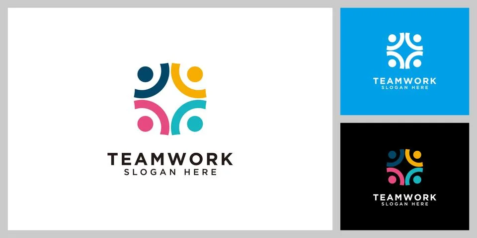 Teamwork logo vector design template Stock Illustration