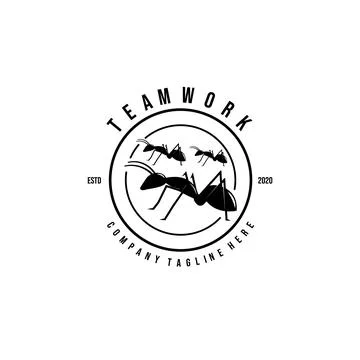 Teamwork logo vector illustration design, ant logo, brotherhood logo Stock Illustration
