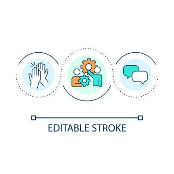 Teamwork loop concept icon 스톡 일러스트
