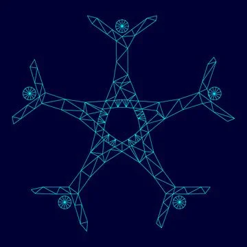 Teamwork low poly triangulation triangulated polygonal electric cyan blue vib Stock Illustration