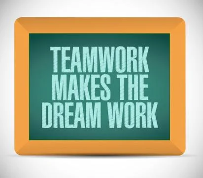 Teamwork makes the dream work message Stock Illustration