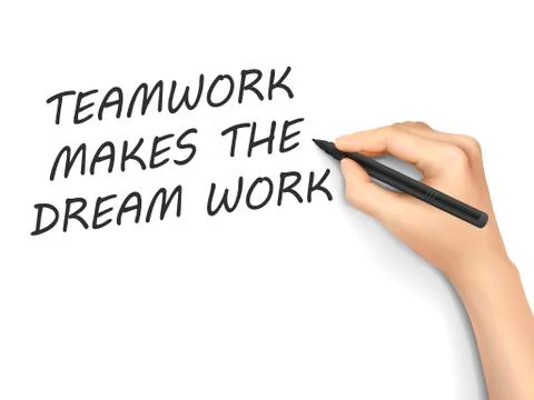 Teamwork makes the dream work written by hand Stock Illustration