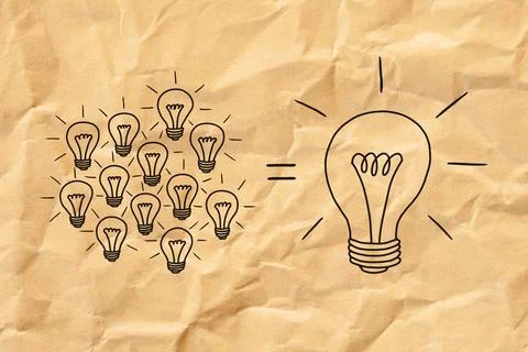 Teamwork Makes Great Idea Light Bulbs Concept Illustrazione stock