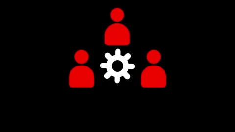 Teamwork management icon. business elements icon . Thin line icon of worker.. Video stock 310578332