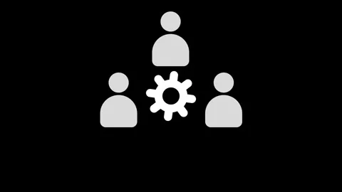 Teamwork management icon. business elements icon . Thin line icon of worker.. Stock Footage 310578339